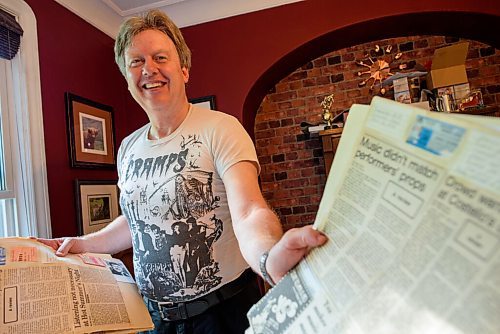 JESSE BOILY  / WINNIPEG FREE PRESS
Glen Morris shows his Elvis Costello ticket stub from his scrapbook on Friday. Friday, June 26, 2020.
Reporter: Dave