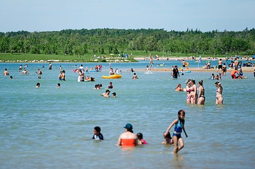 Daniel Crump / Winnipeg Free Press. Visitors at Birds Hill Park enjoy a swim at the Beach on a hot summer day. June 27, 2020.