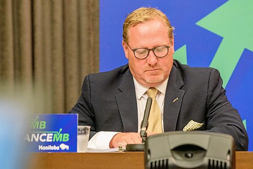 JESSE BOILY  / WINNIPEG FREE PRESS
Finance minister Scott Fielding speaks at a press conference at the Manitoba legislature building on Tuesday.  Tuesday, June 30, 2020.
Reporter: