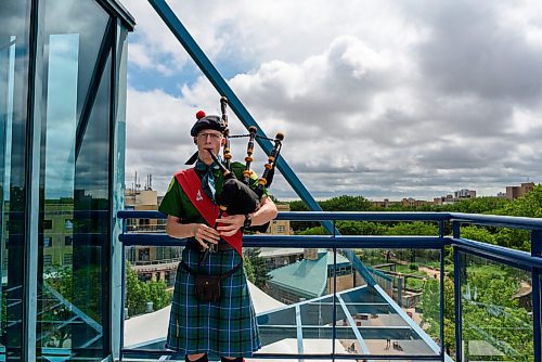 JESSE BOILY  / WINNIPEG FREE PRESS
Emil Flach, 15, played the bag pipes to people at the Forks on Wednesday. The pop up show was put on by The St. Andrew's Society of Winnipeg as part of their Pop-up Piper program. Wednesday, July 1, 2020.
Reporter: