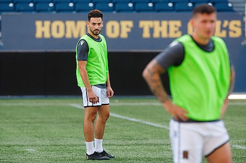MIKE DEAL / WINNIPEG FREE PRESS
Valour FC left-winger, Masta Kacher (7), during practice at IG Field Thursday morning.
200702 - Thursday, July 02, 2020.