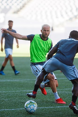 MIKE DEAL / WINNIPEG FREE PRESS
Valour FC winger, Stefan Cebara (14), during practice at IG Field Thursday morning.
200702 - Thursday, July 02, 2020.