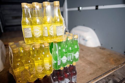 JESSE BOILY  / WINNIPEG FREE PRESS
A stack of Pic-a-pops wait to be shipped of at the  Canadian Gold Beverages bottling plant in Marchand on Thursday. Thursday, July 2, 2020.
Reporter: Declan