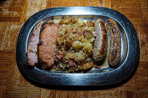 JESSE BOILY  / WINNIPEG FREE PRESS
The choucroute garni from the Little Goat dinner kit on Thursday. Thursday, July 2, 2020.
Reporter: Alison Gillmor