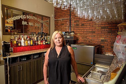 JESSE BOILY  / WINNIPEG FREE PRESS
Naomi Vermette, the manager at the Winnipeg South Osbourne Legion, stops for a photo at her bar on Friday. Many legions are struggling to survive due to the pandemic.  Friday, July 3, 2020.
Reporter: Temur Durrani