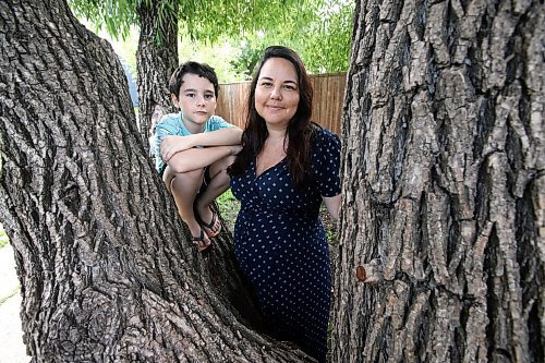 JOHN WOODS / WINNIPEG FREE PRESS
Aline Proença and her eight year old son Noah are photographed at their home in south Winnipeg Sunday, July 5, 2020. Proença commented on their COVID-19 distance learning experience.

Reporter: MacIntosh