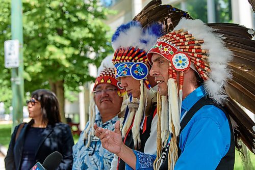 JESSE BOILY  / WINNIPEG FREE PRESS
Grand Chief Arlen Dumas speaks with media at the AMC press conference on Monday, saying the province has overstepped on the imposed smoking ban in VLT areas on First Nations in Manitoba. Monday, July 6, 2020.
Reporter: Carol