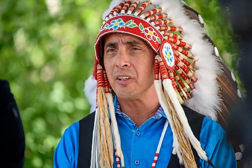 JESSE BOILY  / WINNIPEG FREE PRESS
Grand Chief Arlen Dumas speaks with media at the AMC press conference on Monday, saying the province has overstepped on the imposed smoking ban in VLT areas on First Nations in Manitoba. Monday, July 6, 2020.
Reporter: Carol