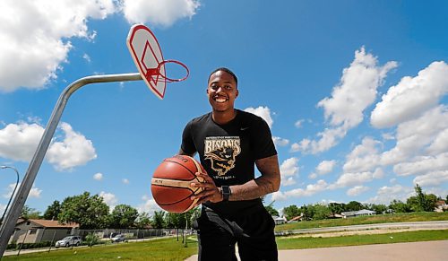 RUTH BONNEVILLE / WINNIPEG FREE PRESS

SPORTS - Rashawn Browne

Portraits Rashawn Browne at an outdoor basketball court on Monday.

Description:Former Bisons star PG Rashawn Browne is playing in the Canadian Elite Basketball League which starts later this month (first pro sports league to begin play in Canada since COVID). He also just signed a deal to play pro in Turkey after the CEBL season.

Taylor Allen story.

July 6th,  2020