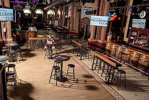 JESSE BOILY  / WINNIPEG FREE PRESS
Christian Stringer, owner of the World Famous Palomino Club, shows the vast space in his downtown bar on Monday. Some people are reluctant to return to bars due to the pandemic. Monday, July 6, 2020.
Reporter: Temur Durrani
