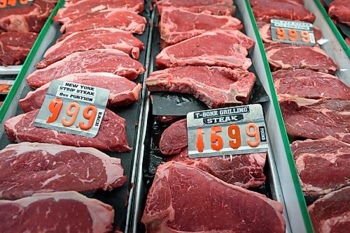 JESSE BOILY  / WINNIPEG FREE PRESS
Steaks at the Foodfare grocery store on Tuesday. According to StatsCanada beef prices are increasing across Manitoba and the country. Tuesday, July 7, 2020.
Reporter: Temur Durrani