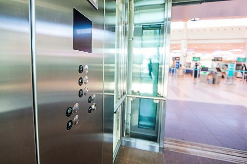 MIKAELA MACKENZIE / WINNIPEG FREE PRESS

Elevator buttons, which are considered high-touch areas and are given more cleaning efforts, at the Winnipeg James Armstrong Richardson International Airport in Winnipeg on Wednesday, July 8, 2020. For Ben Waldman story.
Winnipeg Free Press 2020.