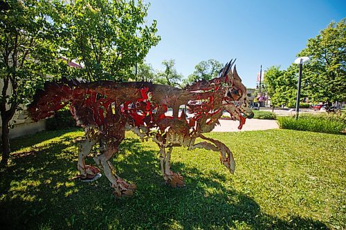 MIKE DEAL / WINNIPEG FREE PRESS
The sculpture garden at 219 Provencher Blvd. which has the piece by Joseph Fafard called Entre chien et loud (2011).
See Brenda Suderman Sunday special 
200708 - Wednesday, July 08, 2020.