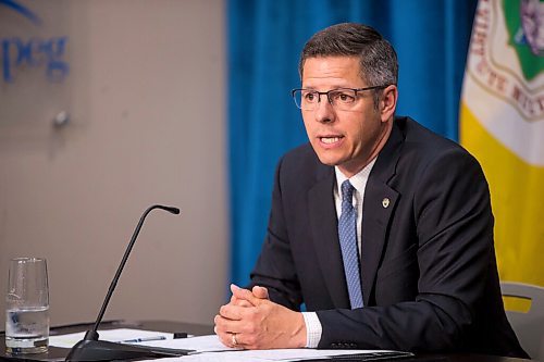 MIKAELA MACKENZIE / WINNIPEG FREE PRESS

Mayor Brian Bowman provides an update on the impact fee at City Hall in Winnipeg on Thursday, July 9, 2020. For Joyanne story.
Winnipeg Free Press 2020.