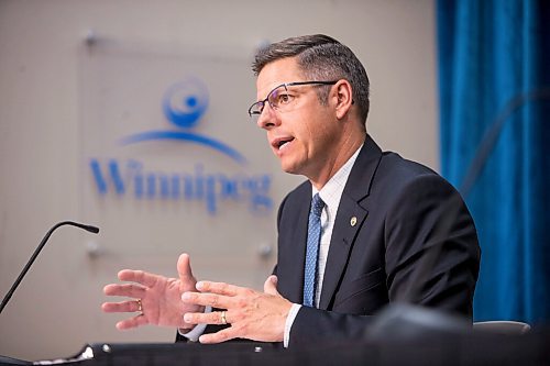 MIKAELA MACKENZIE / WINNIPEG FREE PRESS

Mayor Brian Bowman provides an update on the impact fee at City Hall in Winnipeg on Thursday, July 9, 2020. For Joyanne story.
Winnipeg Free Press 2020.