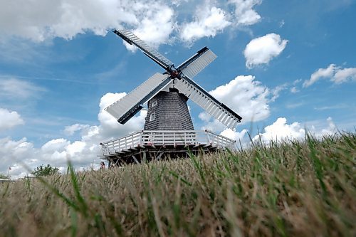SHANNON VANRAES / WINNIPEG FREE PRESS
A replica of a Dutch windmill at the Mennonite Heritage Village in Steinbach on July 12, 2020.