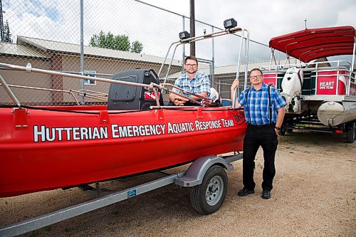 MIKE DEAL / WINNIPEG FREE PRESS
Paul (right) and Manuel Maendel (left) started the Hutterian Emergency Aquatic Response Team (HEART) a volunteer dive team specializing in search, rescue and recovery of missing people. Based out of the Oak Bluff Hutterite Colony in southern Manitoba they recently teamed up with the RCMP to help recover Nour Ali's body after his boat capsized on Lake Winnipeg.
See Melissa Martin special feature
200709 - Thursday, July 09, 2020.