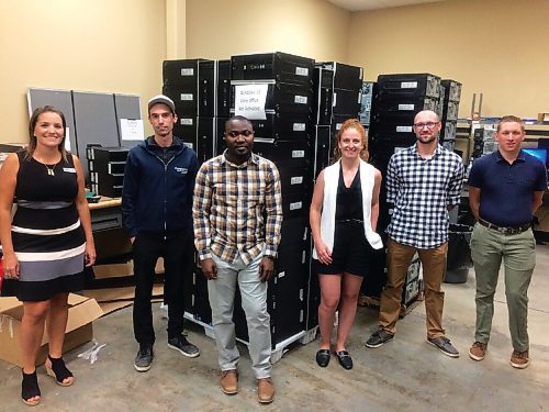 Canstar Community News (From left) Paula Canas, Justin Menard, Albert Boakye, Margaux Miller, Daniel Santos and Brendan Valks all worked together to provide computers to Manitobans in need.