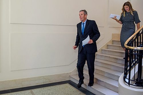 JESSE BOILY  / WINNIPEG FREE PRESS
Premier Brian Pallister heads to a press conference at the Legislative building on Wednesday. Wednesday, July 15, 2020.
Reporter: