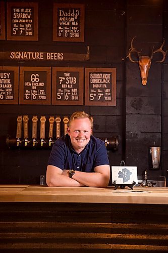 MIKAELA MACKENZIE / WINNIPEG FREE PRESS

Rob Stansel, who has started an online beer venture called Middle Tap, poses for a portrait with a map of local breweries at Barn Hammer Brewing Company in Winnipeg on Wednesday, July 15, 2020. For Ben Sigurdson story.
Winnipeg Free Press 2020.