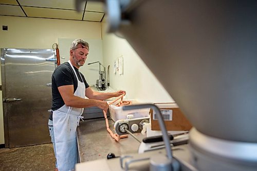 JESSE BOILY  / WINNIPEG FREE PRESS
Phil Mollot makes breakfast sausages at Archies Meats and Groceries in Starbuck on Thursday. Thursday, July 16, 2020.
Reporter: Dave