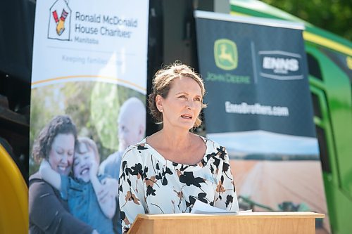 Mike Sudoma / Winnipeg Free Press
CEO of Ronald McDonald House Charities, Wendy Galagan, speaks to media about the Free Fry Day community event and how the funds raised will help with future plans at RMHC Thursday morning. The event on July 24th will be hosted by Enns Brothers and McCain Foods as they give away 15,000 bags of French fries while raising money for both STARS Air Ambulance and Ronald McDonald House.
July 16, 2020