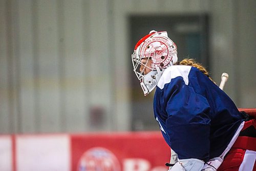 MIKAELA MACKENZIE / WINNIPEG FREE PRESS

Corinne Schroeder, Boston University goaltender, practices at the Bell MTS Iceplex in Winnipeg on Friday, July 17, 2020. Her career is on hold as the pandemic threatens to wipe out the NCAA hockey season. For Mike Sawatzky story.
Winnipeg Free Press 2020.