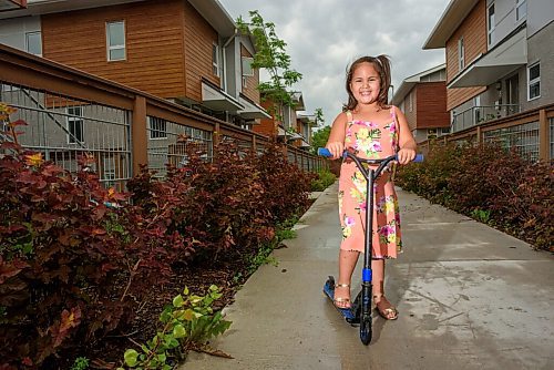JESSE BOILY  / WINNIPEG FREE PRESS
Nikki Bland, 5, who is about to go into kindergarten plays on her scooter outside her home on Friday. Friday, July 17, 2020.
Reporter: Maggie