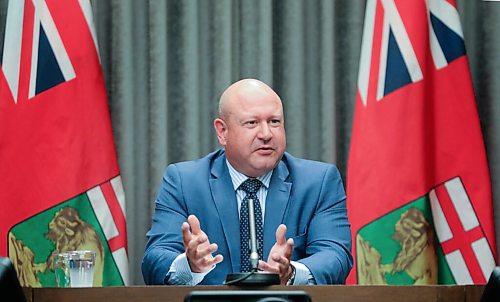 RUTH BONNEVILLE / WINNIPEG FREE PRESS

Local -  presser - Dr. Brent Roussin 


Photo of CHIEF PROVINCIAL PUBLIC HEALTH OFFICER Dr. Brent Roussin, answering questions from the media during press conference at the Legislative Building on Monday. 

See story. 

July 20th, 2020