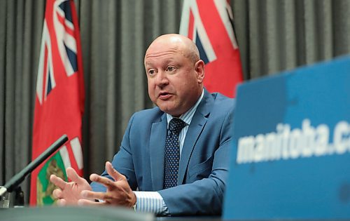 RUTH BONNEVILLE / WINNIPEG FREE PRESS

Local -  presser - Dr. Brent Roussin 


Photo of CHIEF PROVINCIAL PUBLIC HEALTH OFFICER Dr. Brent Roussin, answering questions from the media during press conference at the Legislative Building on Monday. 

See story. 

July 20th, 2020