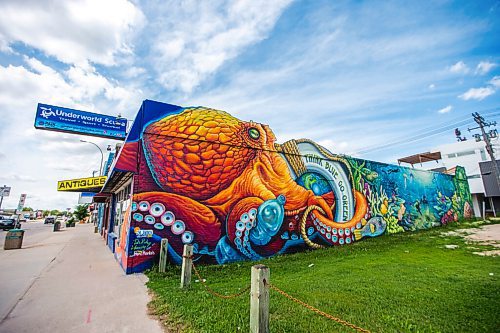 MIKAELA MACKENZIE / WINNIPEG FREE PRESS

The Think Blue, Go Green mural at Portage Avenue and Marjorie Street in Winnipeg on Monday, July 20, 2020. For Brenda Suderman story.
Winnipeg Free Press 2020.