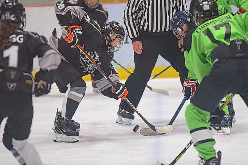 JESSE BOILY  / WINNIPEG FREE PRESS
MJI Blizzard win a face-off in the AAA North American Hockey Classic at the BellMTS Iceplex on Monday. The Shooting Stars defeated the MJI Blizzard 3-1. Monday, July 20, 2020.
Reporter: Taylor