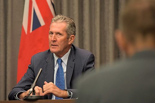 JESSE BOILY  / WINNIPEG FREE PRESS
Premier Brian Pallister speaks to media at the legislative building on Tuesday. The premier said that the province is getting ready to move intuits Phase 4 of reopening.  Tuesday, July 21, 2020.
Reporter: