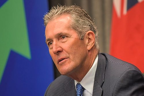 JESSE BOILY  / WINNIPEG FREE PRESS
Premier Brian Pallister speaks to media at the legislative building on Tuesday. The premier said that the province is getting ready to move intuits Phase 4 of reopening.  Tuesday, July 21, 2020.
Reporter: