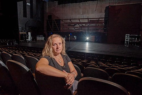 JESSE BOILY  / WINNIPEG FREE PRESS
Katie Inverarity, Director of Marketing & Communications at the Royal Manitoba Theatre Centre, sits in the empty theatre on Tuesday. The theatre doesnt plan to open up right away even with the provinces phase four announcement. Tuesday, July 21, 2020.
Reporter: Ben Waldman