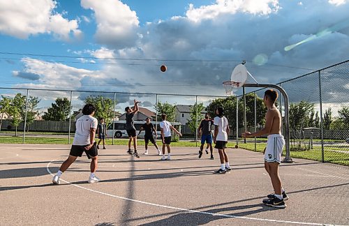 Mike Sudoma / Winnipeg Free Press
Attack Basketball Camp participants practice on the outdoor courts as they wait for their training times at Amber Trails Community School Tuesday afternoon
July 21, 2020