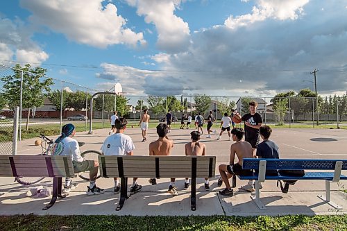 Mike Sudoma / Winnipeg Free Press
Attack Basketball Camp participants hangout and practice on the outdoor courts as they wait for their training times at Amber Trails Community School Tuesday afternoon
July 21, 2020