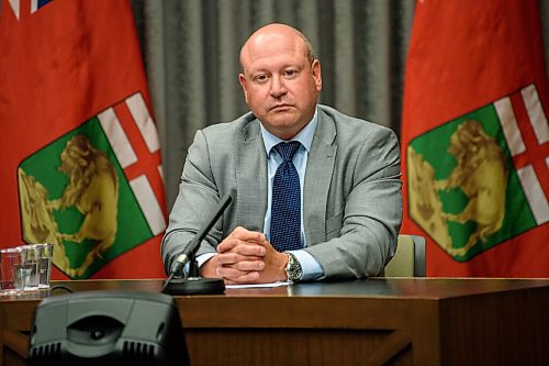 JESSE BOILY  / WINNIPEG FREE PRESS
Dr. Brent Roussin, chief provincial public health officer, spoke to media on the latest COVID-19 updates at the Legislative building on Thursday. Thursday, July 23, 2020.
Reporter: Danielle
