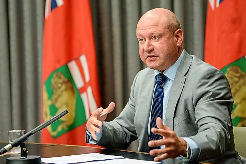 JESSE BOILY  / WINNIPEG FREE PRESS
Dr. Brent Roussin, chief provincial public health officer, spoke to media on the latest COVID-19 updates at the Legislative building on Thursday. Thursday, July 23, 2020.
Reporter: Danielle
