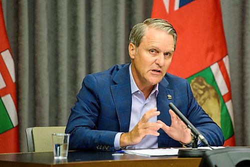 JESSE BOILY  / WINNIPEG FREE PRESS
Seniors and Active Living Minister Cameron Friesen spoke to media on the latest COVID-19 updates at the Legislative building on Thursday. Thursday, July 23, 2020.
Reporter: Danielle
