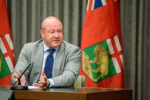 JESSE BOILY  / WINNIPEG FREE PRESS
Dr. Brent Roussin, chief provincial public health officer, spoke to media on the latest COVID-19 updates at the Legislative building on Thursday. Thursday, July 23, 2020.
Reporter: Danielle
