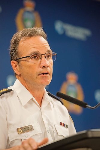 Mike Sudoma / Winnipeg Free Press
Winnipeg Police Chief Danny Smyth makes remarks on a few specific homicides as he goes over the 2019 Annual Statistics Report during a press event Friday morning 
July 24, 2020