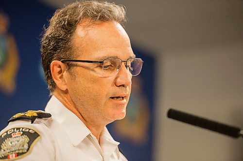 Mike Sudoma / Winnipeg Free Press
Winnipeg Police Chief Danny Smyth answers media questions after going over the 2019 Annual Statistics Report during a press event Friday morning 
July 24, 2020