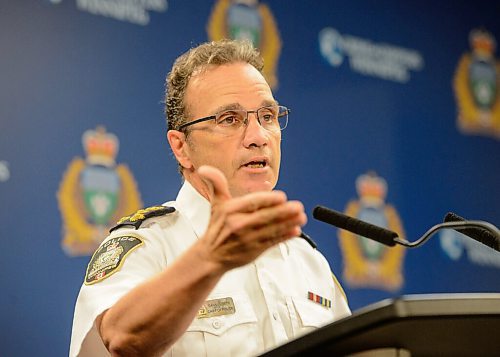 Mike Sudoma / Winnipeg Free Press
Winnipeg Police Chief Danny Smyth makes remarks on a few tragic homicide scenes the WPS had been to as he goes over the 2019 Annual Statistics Report during a press event Friday morning 
July 24, 2020