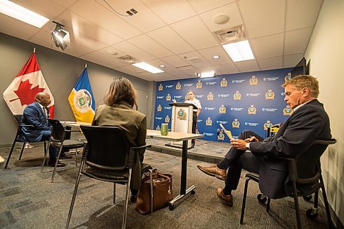 Mike Sudoma / Winnipeg Free Press
Members of the press listen as Winnipeg Police Chief Danny Smyth goes over the 2019 Annual Statistics Report during a press event Friday morning 
July 24, 2020