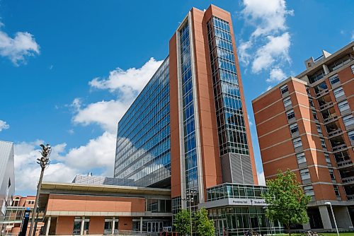 JESSE BOILY  / WINNIPEG FREE PRESS
Pembina Hall Student residence at the University of Manitoba campus on Friday. UofM will keep only two residences open for the fall semester with single occupancy.  Friday, July 24, 2020.
Reporter: Maggie