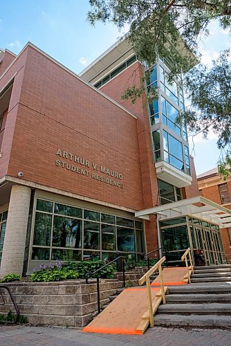 JESSE BOILY  / WINNIPEG FREE PRESS
Arthur V. Mauro student residence at the University of Manitoba campus on Friday. UofM will keep only two residences open for the fall semester with single occupancy.  Friday, July 24, 2020.
Reporter: Maggie