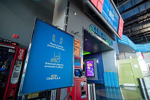 Mike Sudoma / Winnipeg Free Press
Signage showcasing distancing and sanitization guidelines inside Scotiabank Theatre at Polo Park Saturday afternoon as they re-open for the first time since the CoVid lockdown.
July 25, 2020