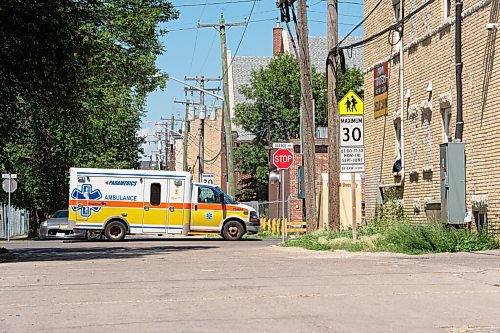 Mike Sudoma / Winnipeg Free Press
An ambulance drives down Ellice in the vicinity of an assault that took place in the 600 block of Ellice earlier Saturday morning
July 25, 2020