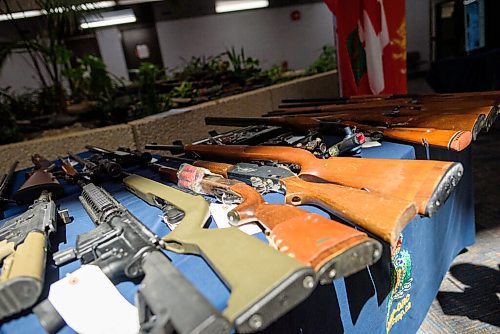 JESSE BOILY  / WINNIPEG FREE PRESS
Guns that the RCMP have confiscated on display at the RCMP D Division Headquarters on Monday. Monday, July 27, 2020.
Reporter: Gabby